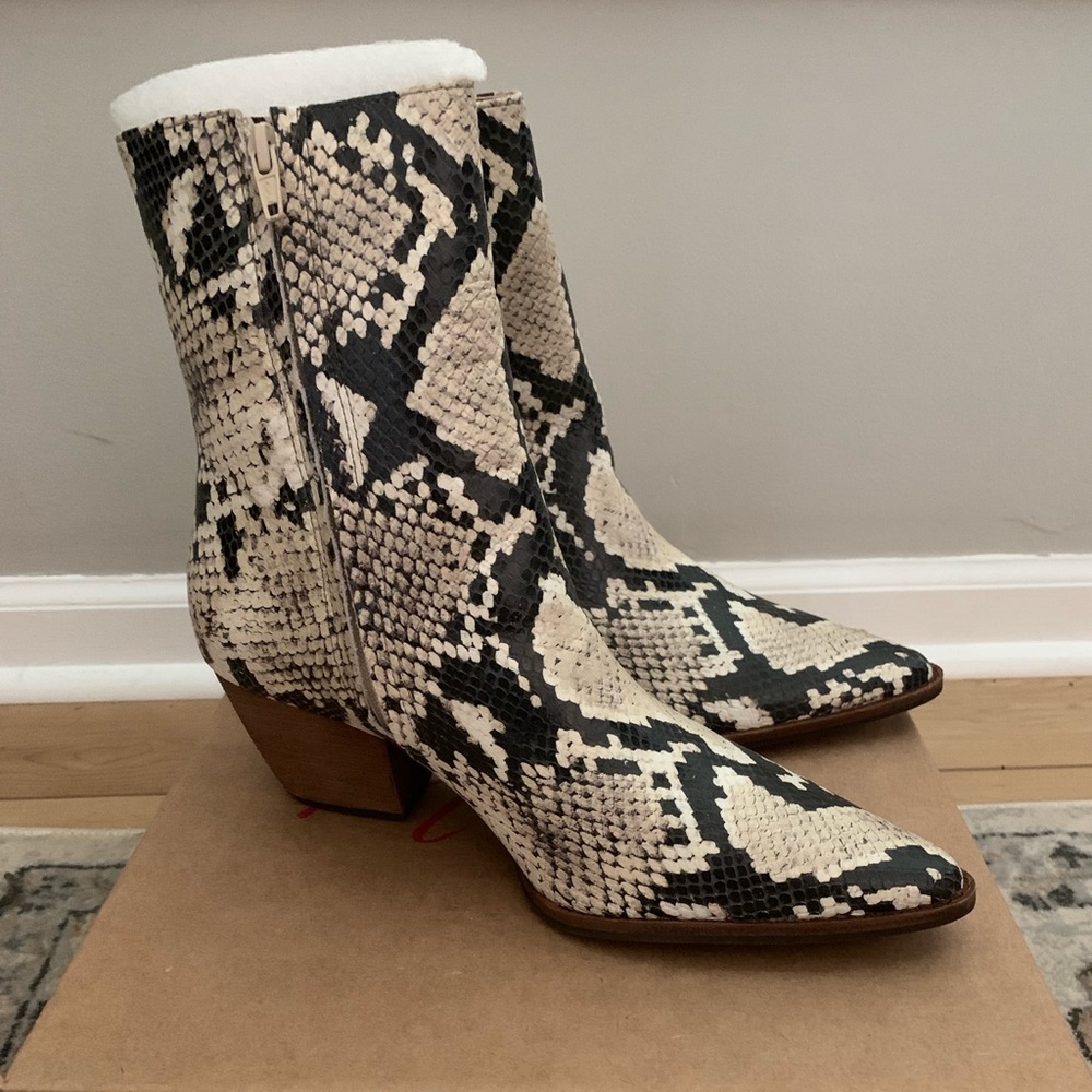 Matisse Natural Snake Booties